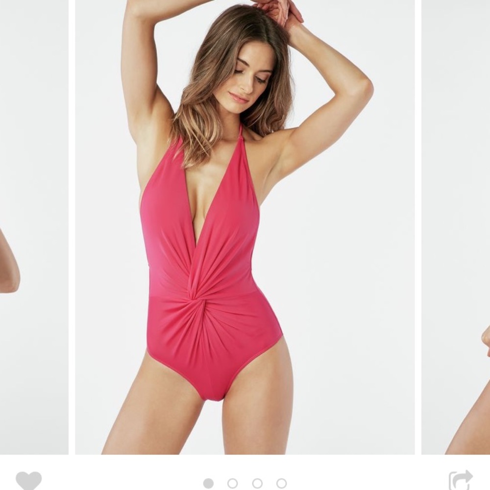JustFab Fuschia twist knot plunge swimsuit!!!!!